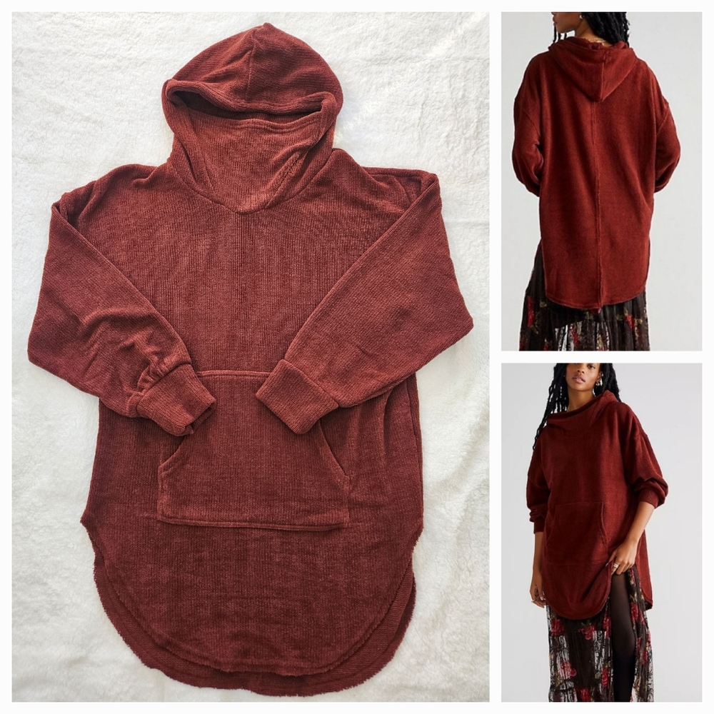 Free People Beach Everywhere Hoodie Dark Brown
